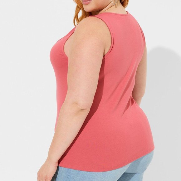 ❤️NWT VINTAGE TORRID TANK - PONTE - SEXY ZIP UP - HOLLY BERRY - PLUS SIZE - Picture 2 of 14